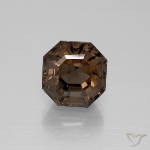 4.60ct طبيعي بنى متوسط كوارتز سموكى, قص الزمرد, VVS