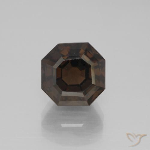 4.75ct طبيعي بنى غامق كوارتز سموكى, قص الزمرد, VVS-VS