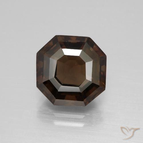 4.79ct طبيعي بنى العنبر كوارتز سموكى, قص الزمرد, VVS-VS