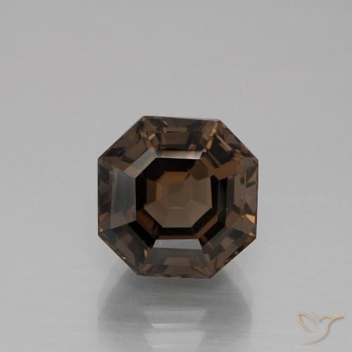 5.43ct طبيعي بني غامق كوارتز سموكى, قص الزمرد, VVS