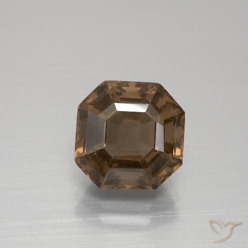 3.71ct طبيعي بنى متوسط كوارتز سموكى, قص الزمرد, قليلا جدا