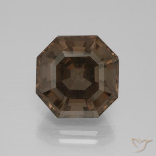 9.69ct طبيعي بنى العنبر كوارتز سموكى, قص الزمرد, قليلا جدا
