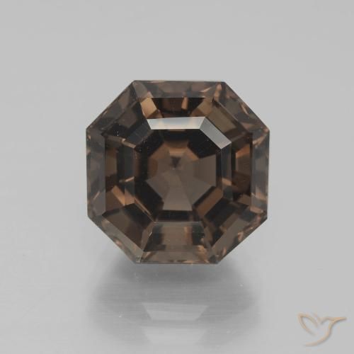 5.10ct طبيعي بنى الجوزية كوارتز سموكى, قص الزمرد, VVS-VS