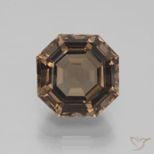 5.24ct طبيعي بنى الجوزية كوارتز سموكى, قص الزمرد, قليلا جدا