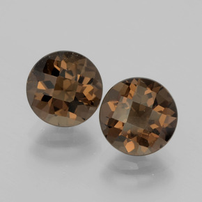 أحجار كوارتز سموكى بنى الجوزية طبيعية، قصة دائرى، VVS-VS، وزنها 3.36 قيراط