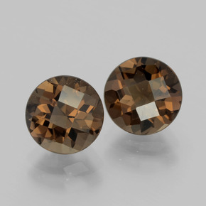 أحجار كوارتز سموكى بنى الجوزية طبيعية، قصة دائرى، VVS-VS، وزنها 3.36 قيراط