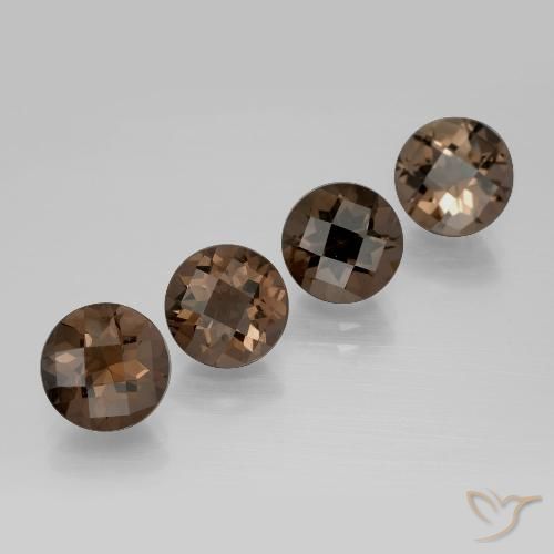 6.81ctw طبيعي بنى الجوزية كوارتز سموكى, دائري, VVS-VS