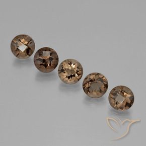 أحجار كوارتز سموكى بنى خبز الزنجبيل طبيعية، قصة دائرى، VVS-VS، وزنها 9.34 قيراط