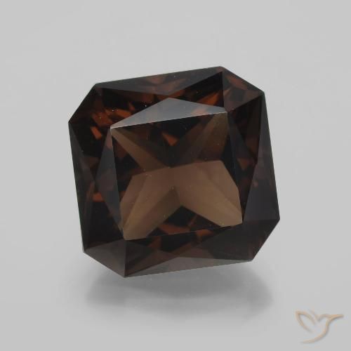 10.44ct طبيعي بنى القرفة غامق كوارتز سموكى, قص الزمرد, VVS