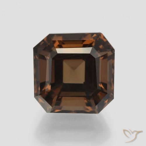 5.60ct طبيعي بنى متوسط كوارتز سموكى, قص الزمرد, VVS-VS