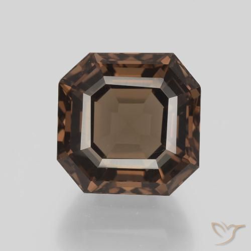 7.45ct طبيعي بنى الجوزية كوارتز سموكى, قص الزمرد, VVS