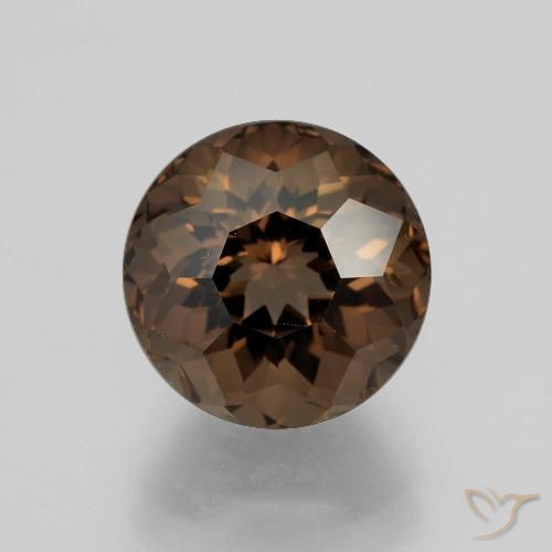 4.53ct طبيعي بني غامق كوارتز سموكى, دائري, VVS