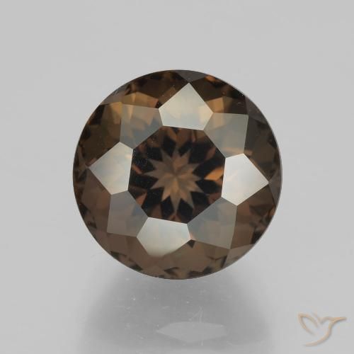 5.16ct طبيعي بني غامق كوارتز سموكى, دائري, VVS