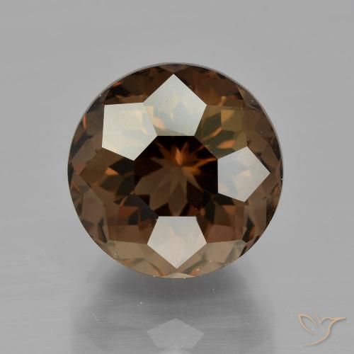 6.02ct طبيعي بنى متوسط كوارتز سموكى, دائري, VVS