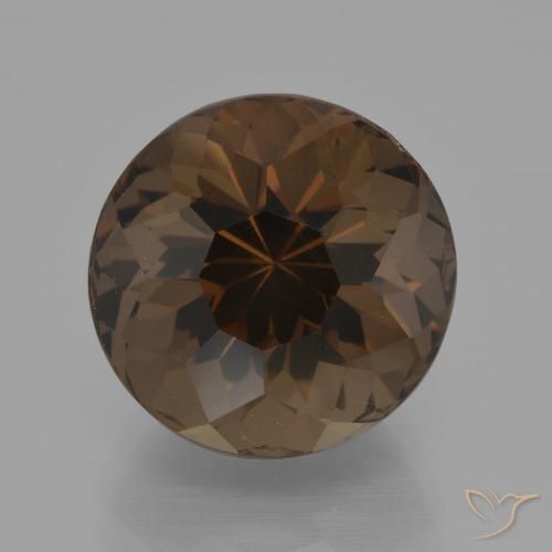 8.77ct طبيعي بني غامق كوارتز سموكى, دائري, VVS