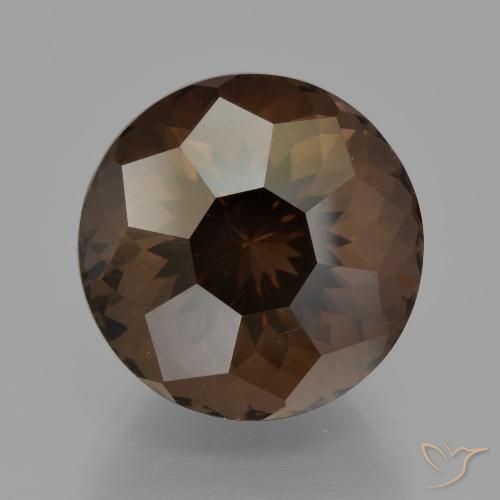 9.50ct طبيعي بني غامق كوارتز سموكى, دائري, VVS