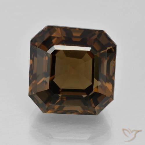 9.84ct طبيعي بنى متوسط كوارتز سموكى, قص الزمرد, VVS