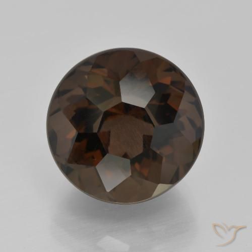 9.24ct طبيعي بني غامق كوارتز سموكى, دائري, VVS