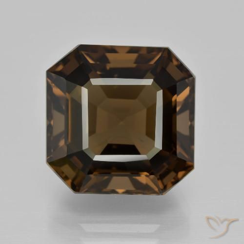 12.10ct طبيعي بنى الجوزية كوارتز سموكى, قص الزمرد, VVS