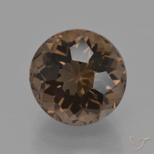 3.27ct طبيعي بنى الجوزية كوارتز سموكى, دائري, VVS-VS