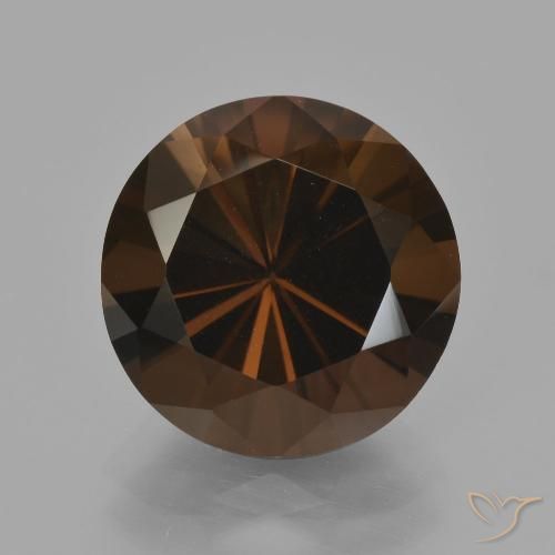 6.07ct طبيعي بنى الجوزية كوارتز سموكى, دائري, VVS