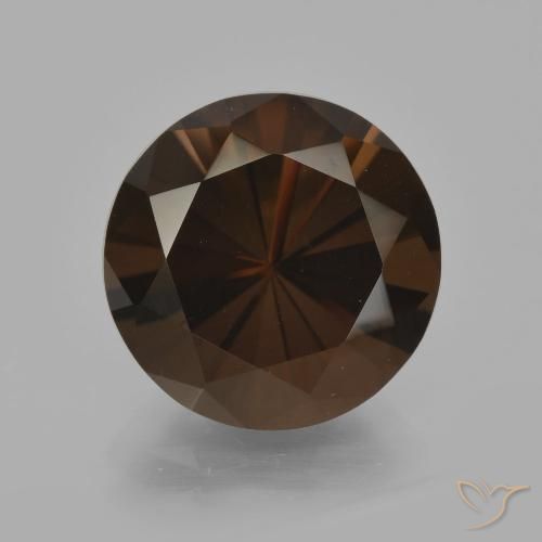 5.67ct طبيعي بنى الجوزية كوارتز سموكى, دائري, VVS