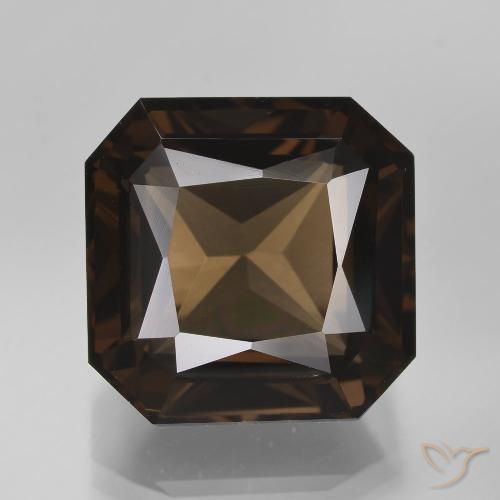 11.65ct طبيعي بنى العنبر كوارتز سموكى, قص الزمرد, VVS