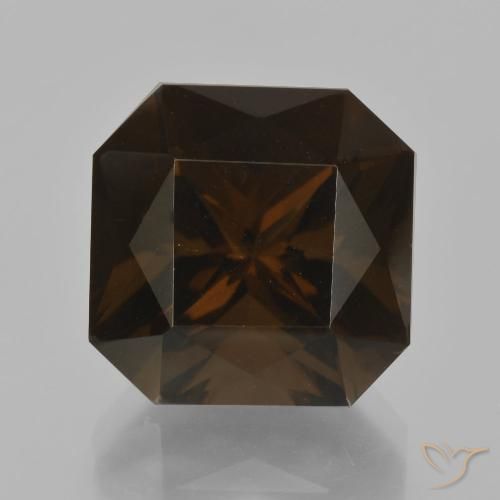 11.02ct طبيعي بنى كوارتز سموكى, قص الزمرد, VVS-VS