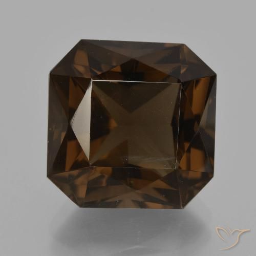 11.95ct طبيعي بني محمر كوارتز سموكى, قص الزمرد, VVS