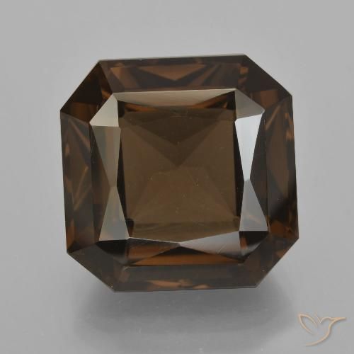 12.70ct طبيعي بني محمر كوارتز سموكى, قص الزمرد, VVS