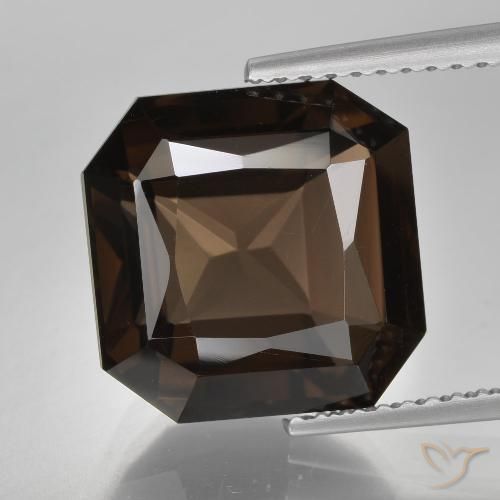 6.72ct طبيعي بنى الجوزية كوارتز سموكى, قص الزمرد, VVS