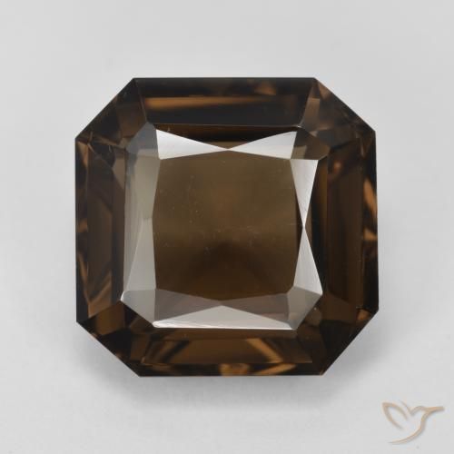 7.41ct طبيعي بنى كوارتز سموكى, قص الزمرد, قليلا جدا