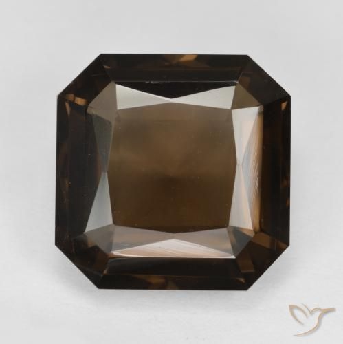 8.38ct طبيعي بني غامق كوارتز سموكى, قص الزمرد, VVS-VS