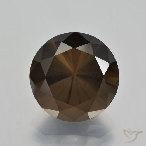9.41ct طبيعي بنى العنبر كوارتز سموكى, دائري, قليلا جدا