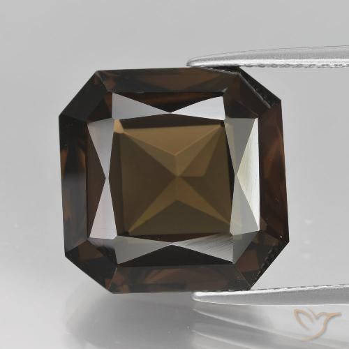 13.94ct طبيعي بنى كوارتز سموكى, قص الزمرد, VVS