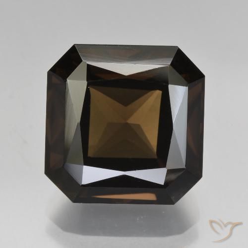 8.66ct طبيعي بني غامق كوارتز سموكى, قص الزمرد, VVS