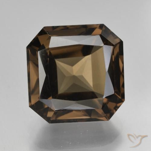 8.86ct طبيعي بني غامق كوارتز سموكى, قص الزمرد, VVS