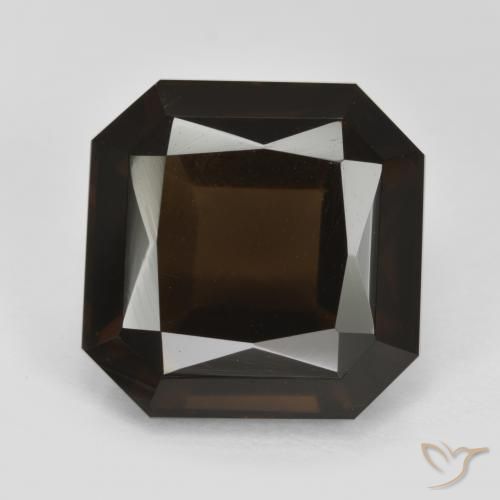 8.90ct طبيعي بني غامق كوارتز سموكى, قص الزمرد, VVS-VS