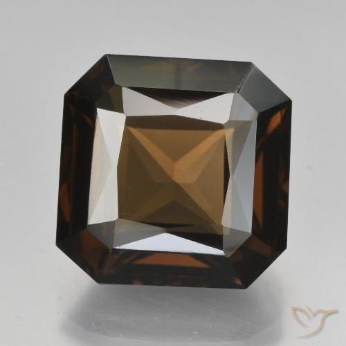 9.11ct طبيعي بنى العنبر كوارتز سموكى, قص الزمرد, VVS