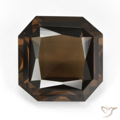 9.16ct طبيعي بنى شيكولاتى كوارتز سموكى, قص الزمرد, VVS