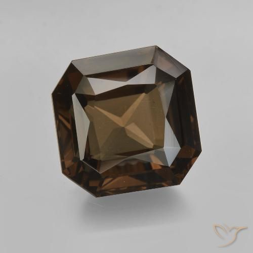 6.35ct طبيعي بنى العنبر كوارتز سموكى, قص الزمرد, VVS