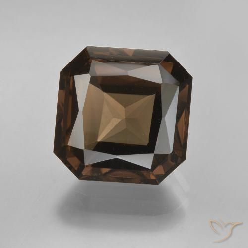 6.20ct طبيعي بنى العنبر كوارتز سموكى, قص الزمرد, VVS