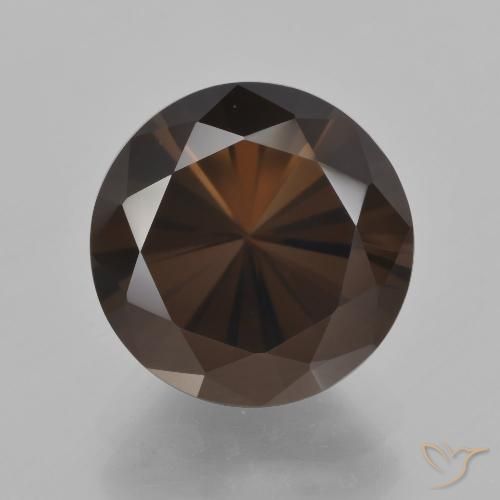 6.99ct طبيعي بني محمر كوارتز سموكى, دائري, VVS