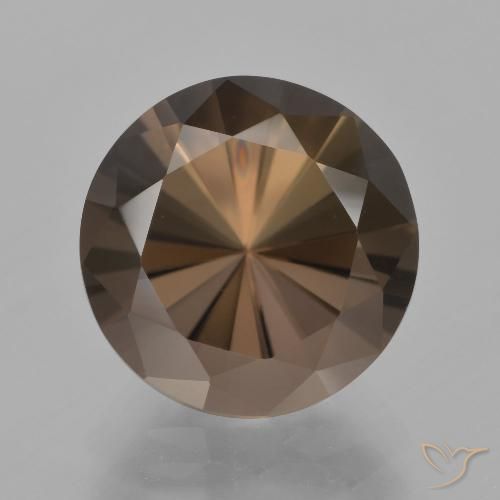 7.57ct طبيعي بنى متوسط كوارتز سموكى, دائري, VVS