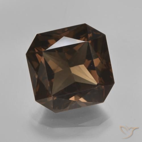 7.15ct طبيعي بنى متوسط كوارتز سموكى, قص الزمرد, VVS