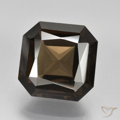 7.63ct طبيعي بنى العنبر كوارتز سموكى, قص الزمرد, VVS-VS