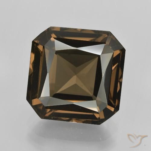 كوارتز سموكى بنى فاتح-متوسط طبيعي، ثمانى / قصة زمرد، 10.22 قيراط، VVS