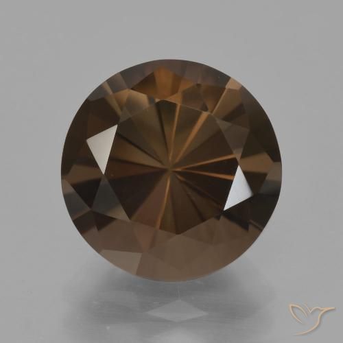 4.59ct طبيعي بني غامق كوارتز سموكى, دائري, VVS