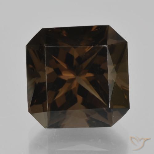 10.15ct طبيعي بنى العنبر كوارتز سموكى, قص الزمرد, VVS-VS
