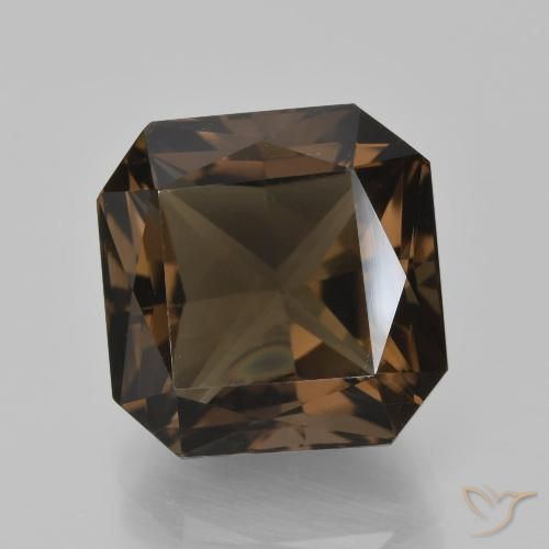 10.23ct طبيعي بنى شيكولاتى كوارتز سموكى, قص الزمرد, VVS-VS